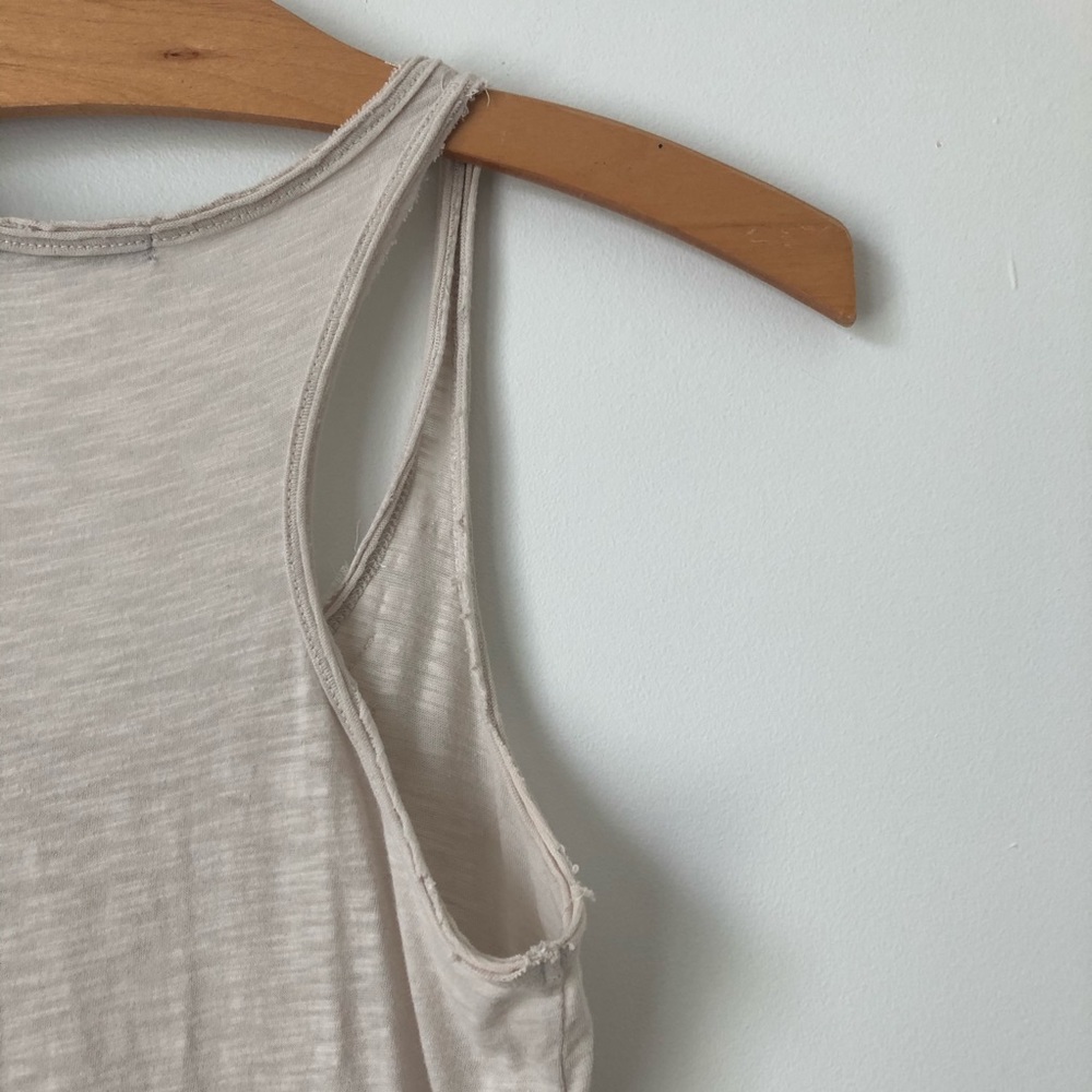 Oatmeal Racerback Tank with Ruffles - Picture 10 of 11